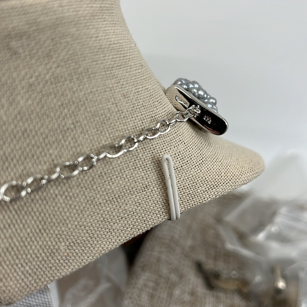 Vintage Honora 16-20" Adjustable Grey Pearl Necklace - Picture 9 of 16